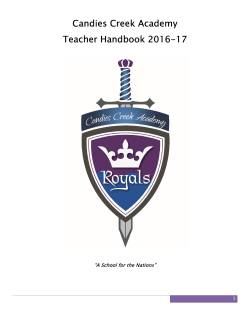 CCA Teacher Handbook - Candies Creek Academy