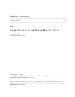 Originalism and Constitutional Construction