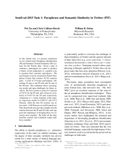 SemEval-2015 Task 1: Paraphrase and Semantic Similarity