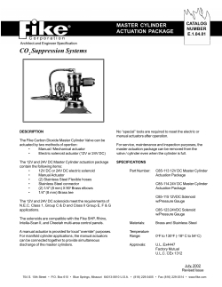Master Cylinder Actuation Pkg.