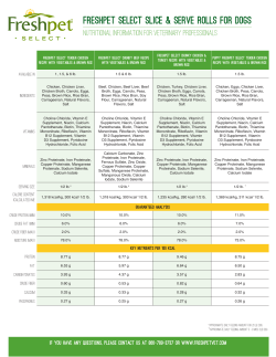 Nutritional information for Veterinary Professionals