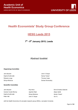 Health Economists` Study Group Conference