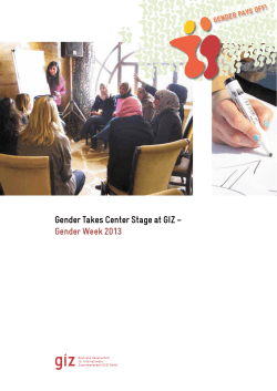 Gender Takes Center Stage at GIZ &ndash; Gender Week 2013