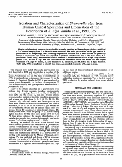 Isolation and Characterization of Shewanella alga from Human