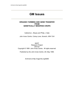 organic farming and gene transfer from genetically modified crops