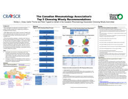 The Canadian Rheumatology Association`s Top 5 Choosing Wisely