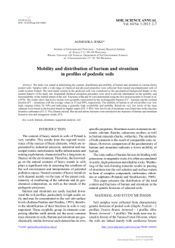 Mobility and distribution of barium and strontium in profiles of