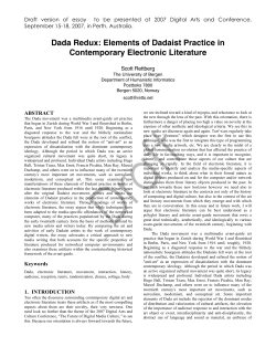 Dada Redux: Elements of Dadaist Practice in