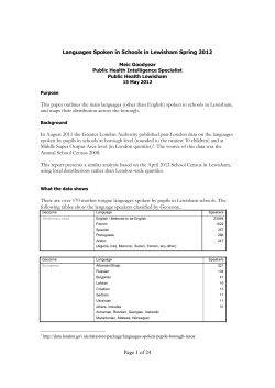 Page 1 of 24 Languages Spoken in Schools in Lewisham Spring