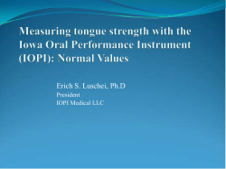 Measuring tongue strength with the Iowa Oral Performance