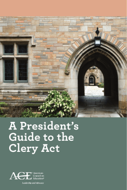 A President`s Guide to the Clery Act