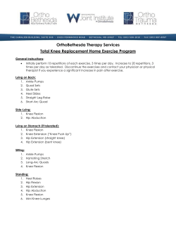 Total Knee Replacement Home Program