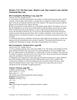 Section 11.9: The Gas Laws—Boyle`s Law, Gay Lussac`s Law, and