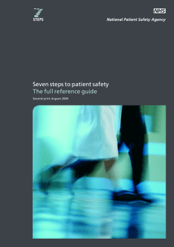 NRLS | 0034 | Seven Steps to Patient Safety for Primary Care report