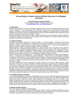 A Case Study on Libyan Learners` Written Discourse in Al Mergeeb