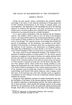 of the important aims of present-day research in biochemistry is to link