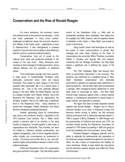 Conservatism and the Rise of Ronald Reagan