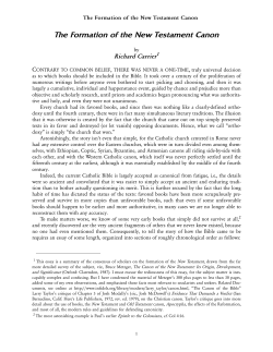 The Formation of the New Testament Canon