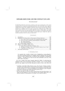 edward john eyre and the conflict of laws