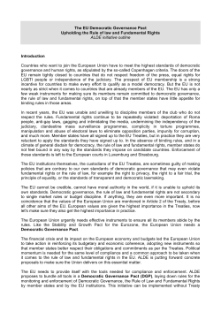 The EU Democratic Governance Pact Upholding the Rule of