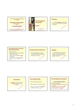 Mankiw`s 10 principles of Economics - Schmidt