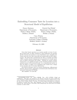 Embedding Consumer Taste for Location into a Structural Model of