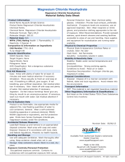 Magnesium Chloride Hexahydrate - Aquarium Life Support Systems