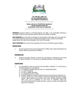 BYLAW NO. 2006135 OF THE CORPORATION OF THE TOWN OF