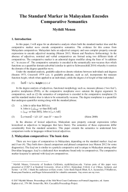 The Standard Marker in Malayalam Encodes Comparative Semantics