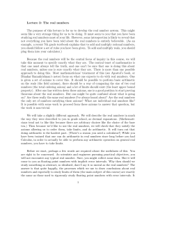 Lecture 2: The real numbers