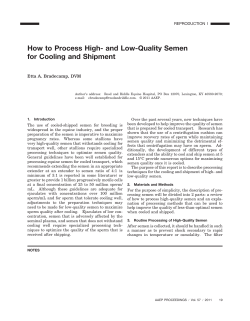 How to Process High- and Low-Quality Semen for Cooling and