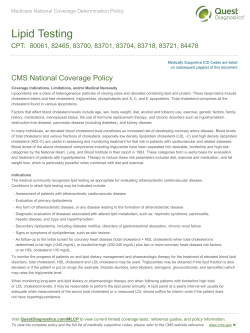 Lipid Testing - Quest Diagnostics