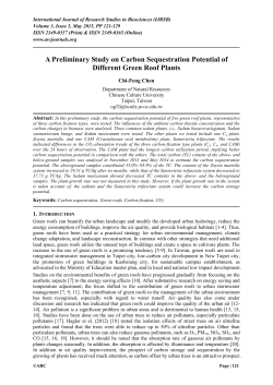 A Preliminary Study on Carbon Sequestration Potential of Different