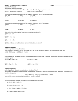 Practice: Chapter 19 PreAP