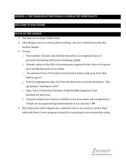 SESSION 1: THE PROBLEM OF EMOTIONALLY UNHEALTHY