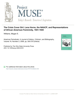 Lena Horne and African American Femininity. American Periodicals