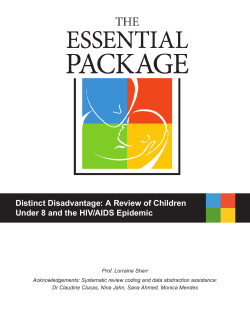 Distinct Disadvantage: A Review of Children Under 8 and the HIV