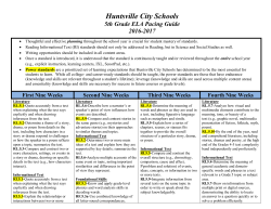 5th Grade ELA Pacing Guide