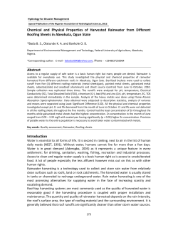 Chemical and Physical Properties of Harvested