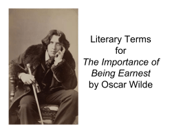 Literary Terms for The Importance of Being Earnest by Oscar Wilde