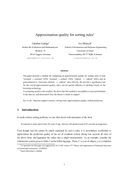 Approximation quality for sorting rules