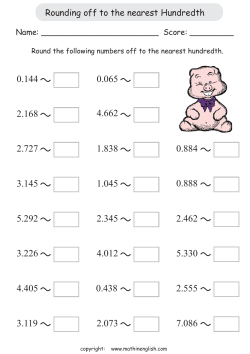 Rounding off to the nearest Hundredth