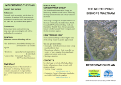THE NORTH POND BISHOPS WALTHAM RESTORATION PLAN