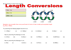 mm cm m km - Solent Junior School