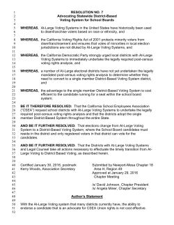 Advocating Statewide District-Based Voting System for School Boards