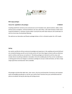 1 Mid range packages Venue hire applicible to all packages