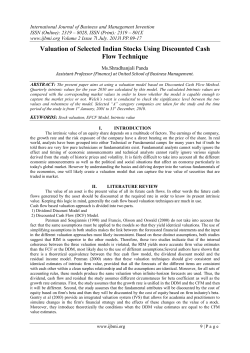 Valuation of Selected Indian Stocks Using Discounted Cash