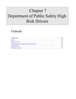Chapter 7 Department of Public Safety High Risk Drivers