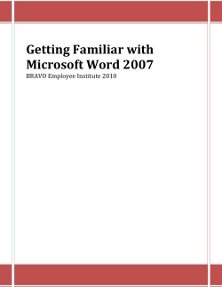 Getting Familiar with Microsoft Word 2007
