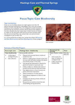 Cave Biodiversity - Tasmania Parks and Wildlife Service